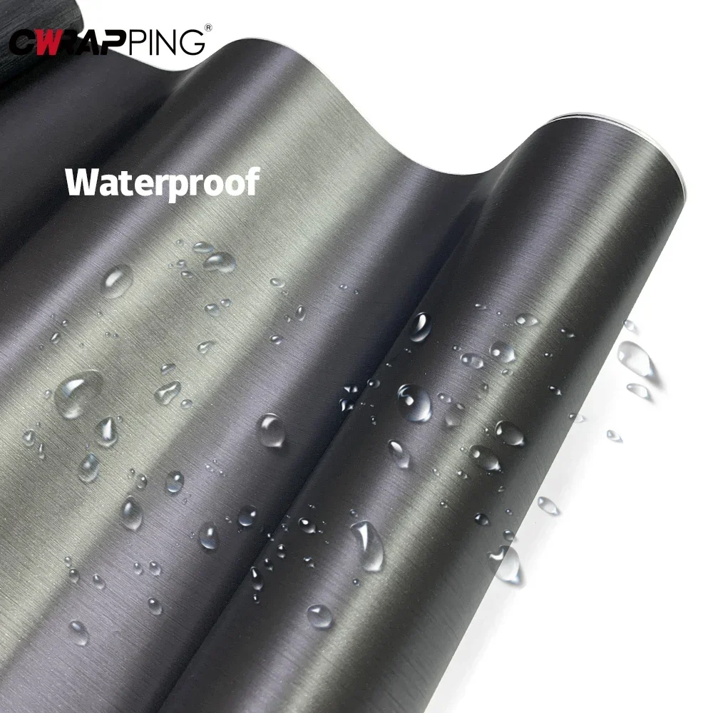 Car Sticker Vinyl Wrap Matt Brushed Aluminum Vinyl Wrap Film Self Adhesive Air Release Waterproof Protection for Car Accessories