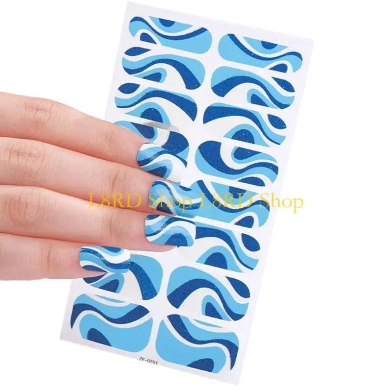 L8RDセルフ接着マニキュアステッカーフルラップジェルネイルストリップネイルアートステッカー