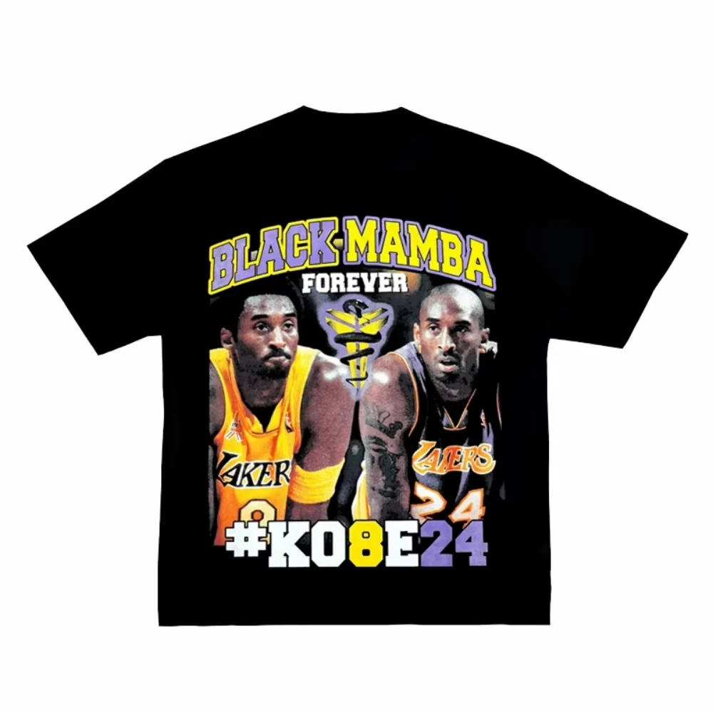 

Klassieke Basketbalster Kobe Bryant Mannen Vrouwen T-shirt Print Tshirt Kleding Streetwear Tee Katoen Oversized Y2k Hiphop Zomer