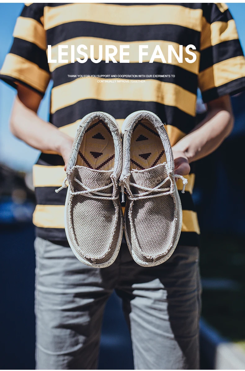 Leichte, bequeme, lässige Slip-On-Loafer aus Canvas für Herren mit weicher Sohle – ideal zum Gehen und Reisen – Detail 18