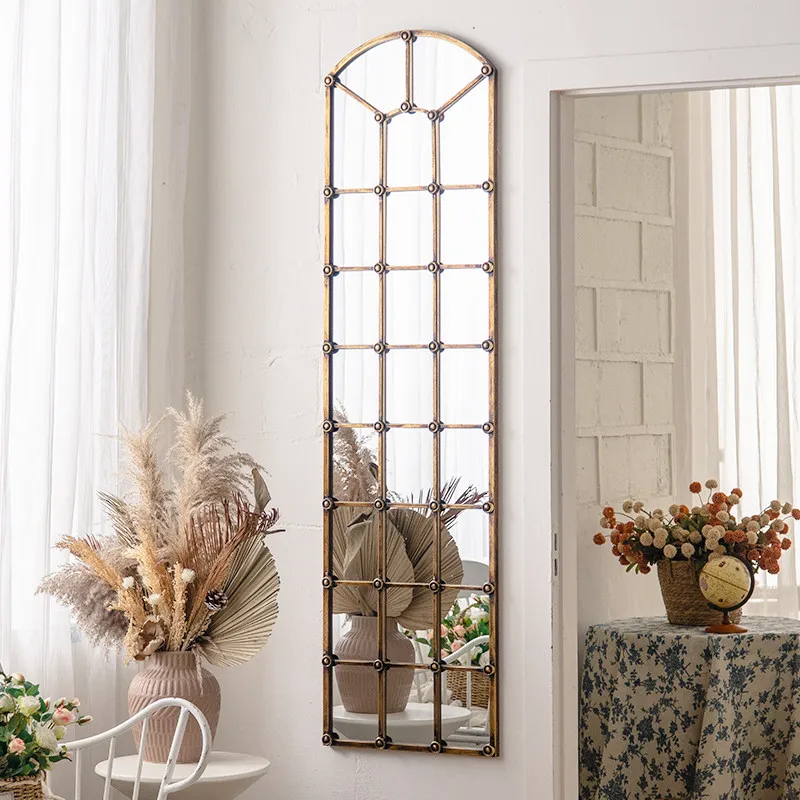 Vintage Aesthetic Mirror Nordic Makeup Girls Living Room Decoration Mirror Luxury Korean Style Spiegel Wand Home Decorations