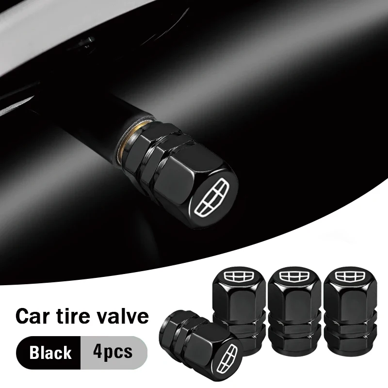 4Pcs Car Wheel Tire Valve Stem Caps Dustproof Decorative Cover For Geely Atlas SUV Boyue Borui Coolray Emgrand GE NL3 EX7 X7 EC