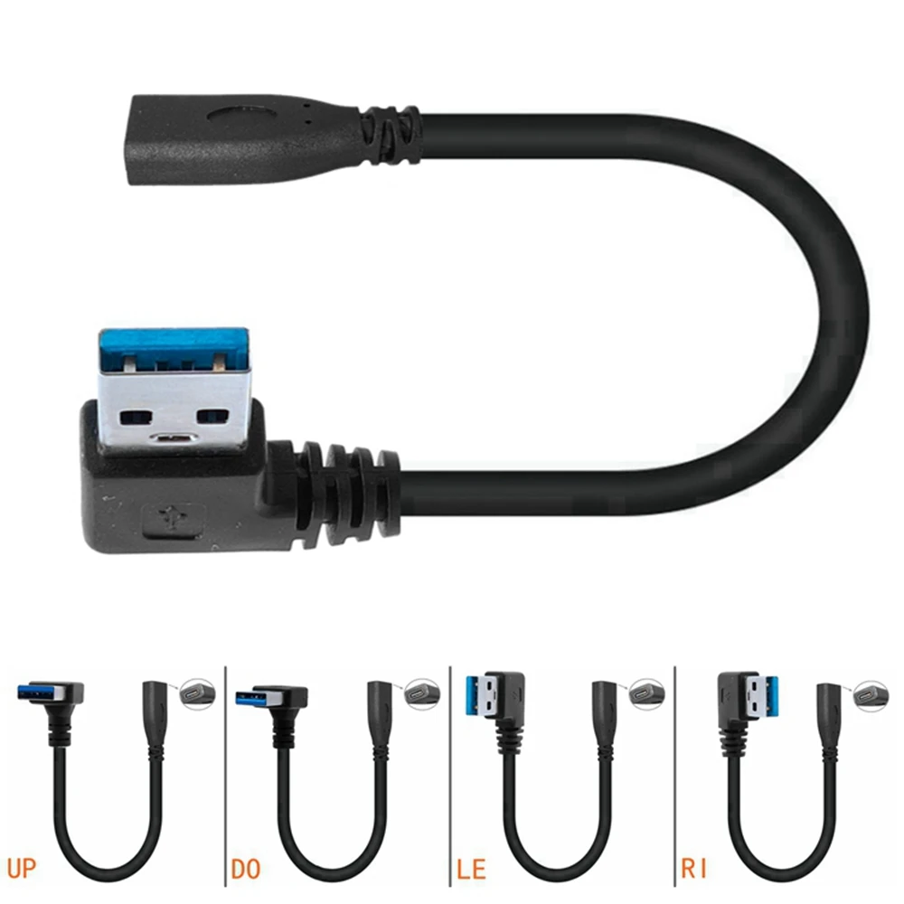 Type-C female elbow USB 3.0 adapter cable double-sided USB 3.1 female socket to computer USB data cable 5Gbps