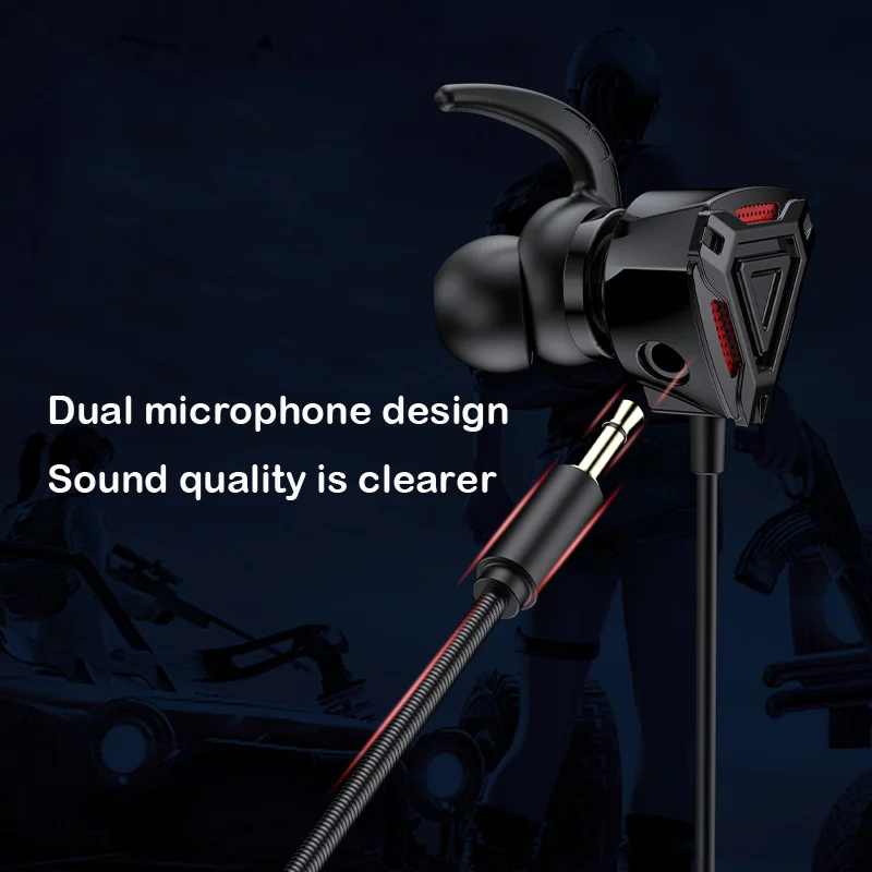 GM3 Gaming Earphones For PS4 Xbox One NS Stereo Wired Headphone With Dual Microphone In-ear Headset For PC iPhone 7/6/6s/5