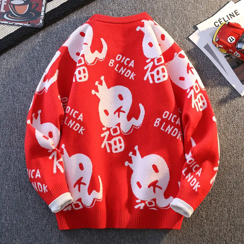 Streetwear Fashion Pullovers Men's Clothing Sweater For Men Autumn Men's Sweat-shirt Knit Casual Hombre Warm Solid Spring Male