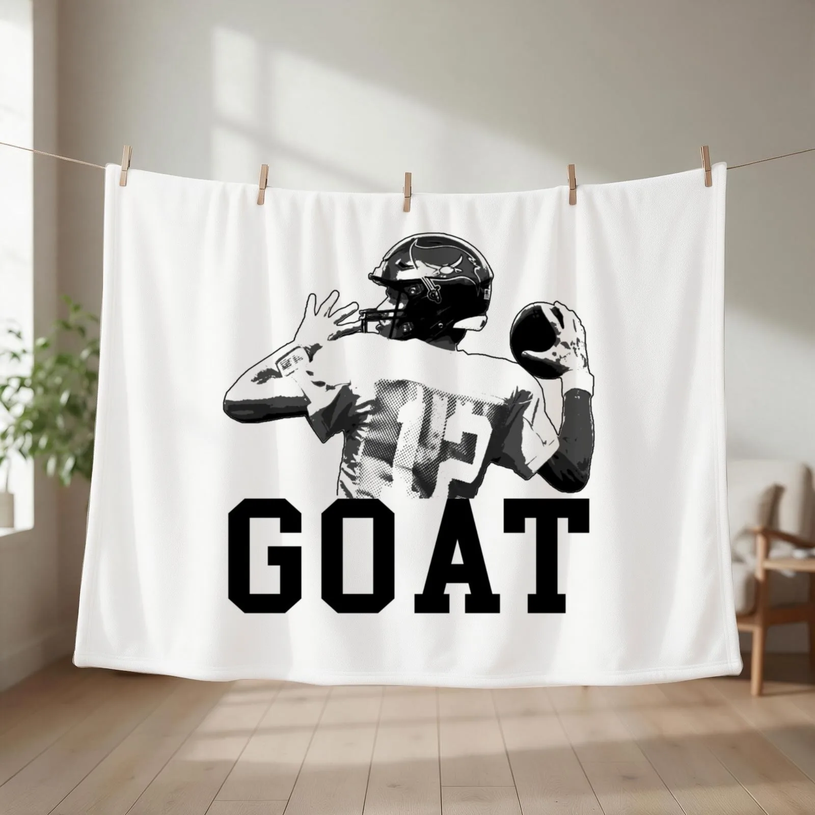 Brady Goat Throw Blanket couch cozy soft plush fuzzy picnic outdoor blanket