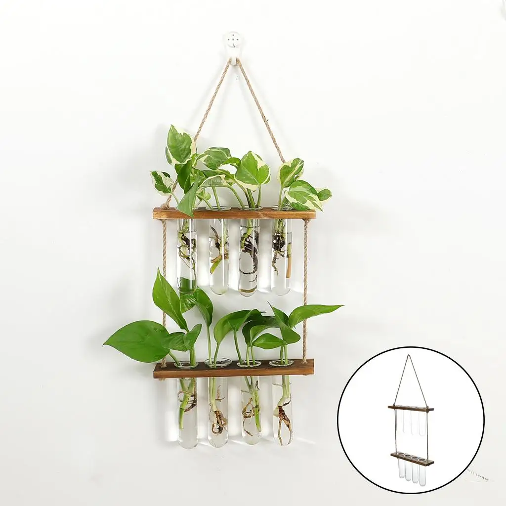 Wall Hanging Planter Glass Hydroponic Vase Plant FlowerPot Planter Terrarium