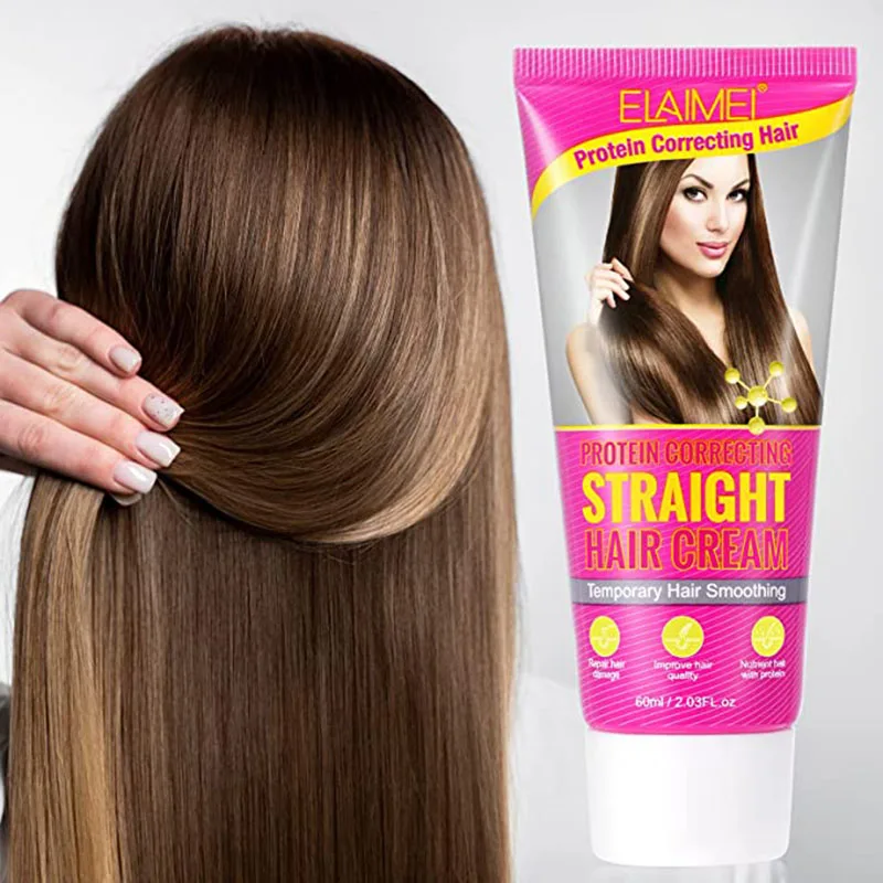 Protein Correct Straight Hair Cream Smooth Short-Tempered Open Fork Healthy And Mainte Damaged Hairnance Free to Pull Straight