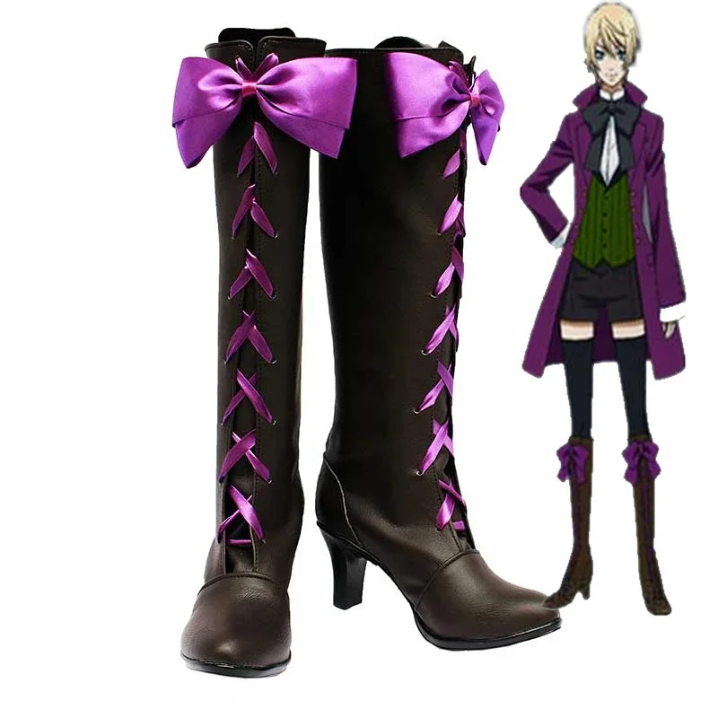 

Customize Boots Black Butler Alois Trancy High Heel Cosplay Shoes Anime Black Butler Alois Trancy Party Boots for Adult Men