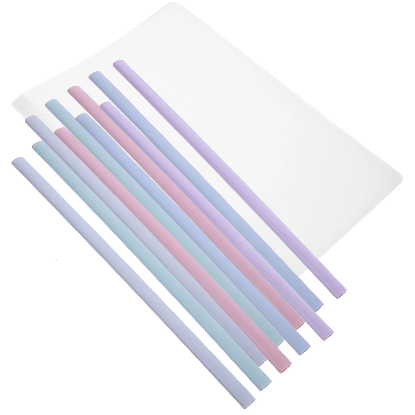 10 Pcs School Supplies Water Drop Pump Folder Student Binder Clips Slide Spine Binders Plastic Cover Binding Bars