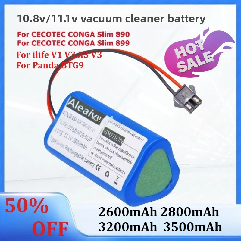 

10,8 В/11,1 В 2600/2800/3200/3500 мАч для CECOTEC CONGA Slim 890 899 для ilife V1 V3 X3 для пылесосов Panda BTG90, аккумуляторы