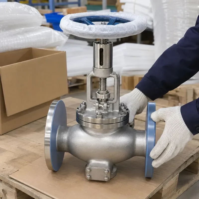 Stainless Steel Flanged Pump Discharge Pipeline Globe Valve Manual Handwheel Control PN16 Rated for Industrial Pipeline