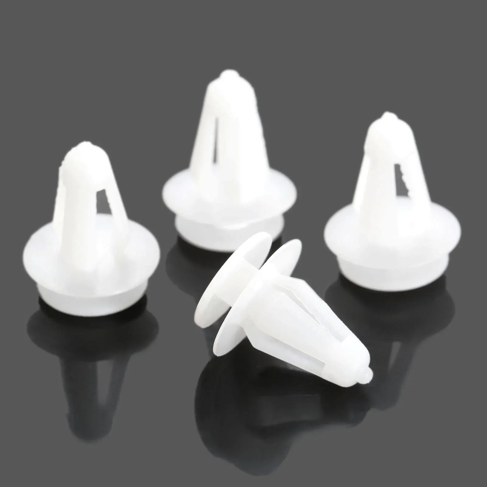 50Pcs/lot Plastic Push Type Fastener Rivets Fender Clips Universal Fit 7mm Hole White Car Bumper Door Retainer Trim Fender Clips