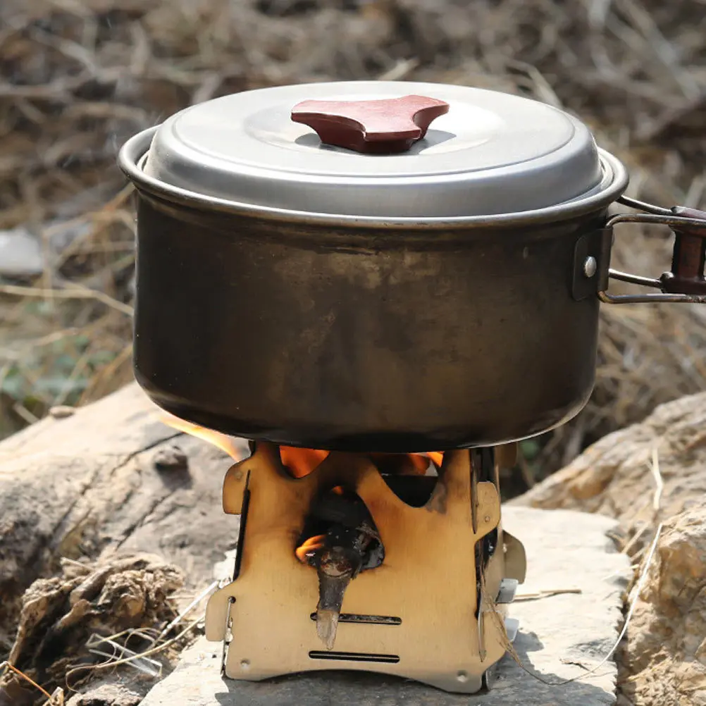 

Folding Stainless Steel Stove for Camping Outdoor Bbq Wood Burning Stove Portable Grill Lightweight Rustproof High Temperature