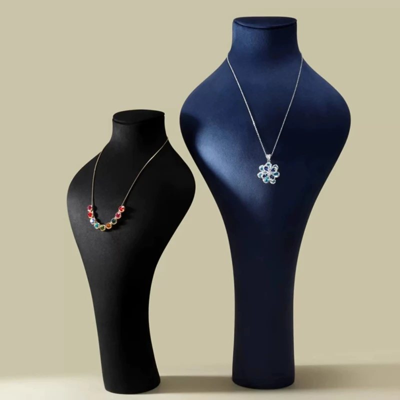 Luxury Necklace Display Bust Mannequin Neck Jewelry Stand Elegant Pendant Chain Holder Jewellery Display Model for Shop Window