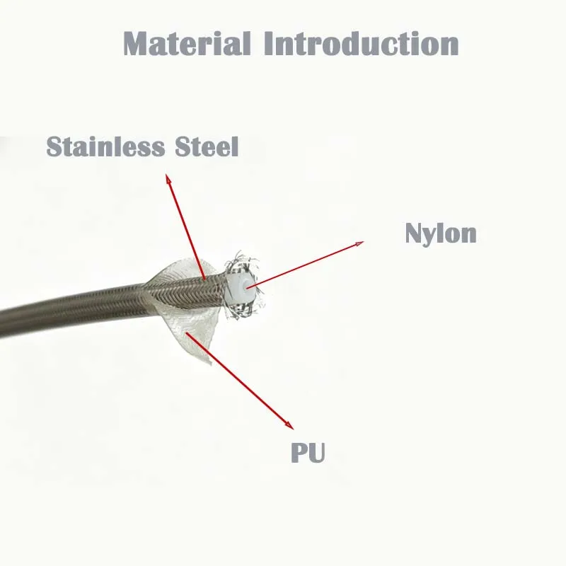 10-500CM Motorcycle Brake Oil Hose Universal Motorbike Stainless Steel Braided Pipe Universal Racing Hydraulic Brake Hose