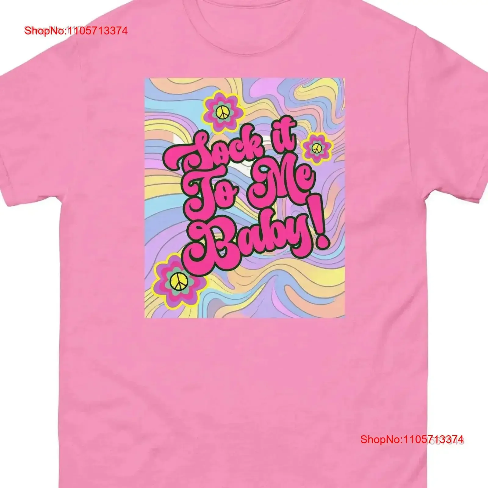 Sock it to Me Baby Retro Slogan T Shirt Fun Vintage Style Psychedelic vintage Washed Casual homme Soft Comfortable Breathable