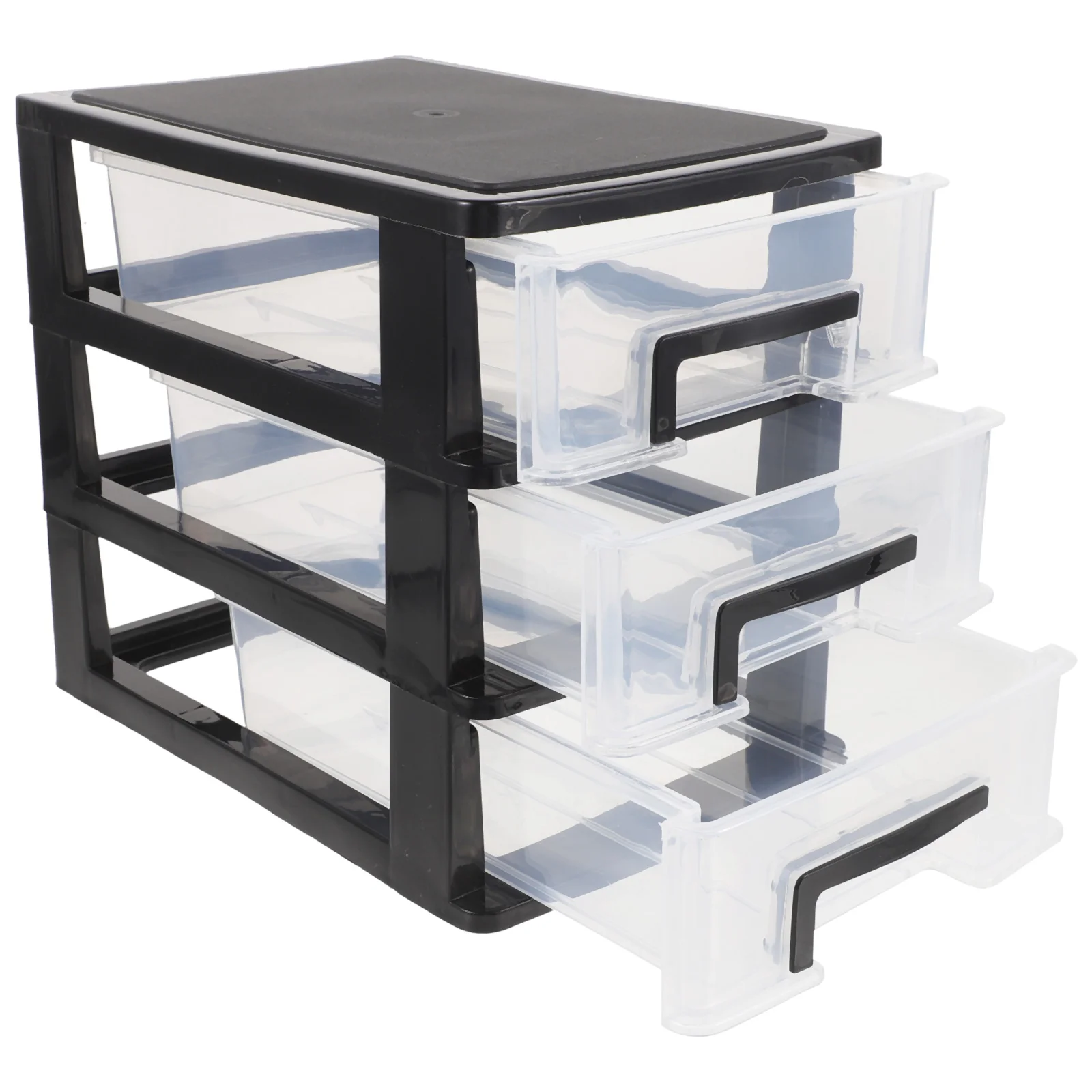 

Storage Shelves Cabinet Drawer Type Closet Container Multi-layer Shelf Black Office