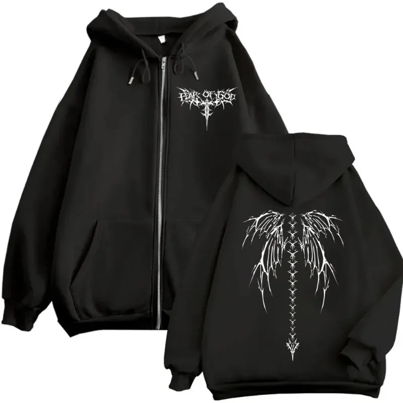 2025 esqueleto asas impresso zíper moda hoodie masculino casual solto jaqueta à prova de vento na moda masculino vestir