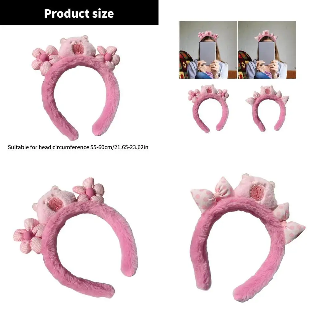 

39BB Pin Capybara Hairhoop Cartoon Hairband Theme Party Headband Holiday Headwear