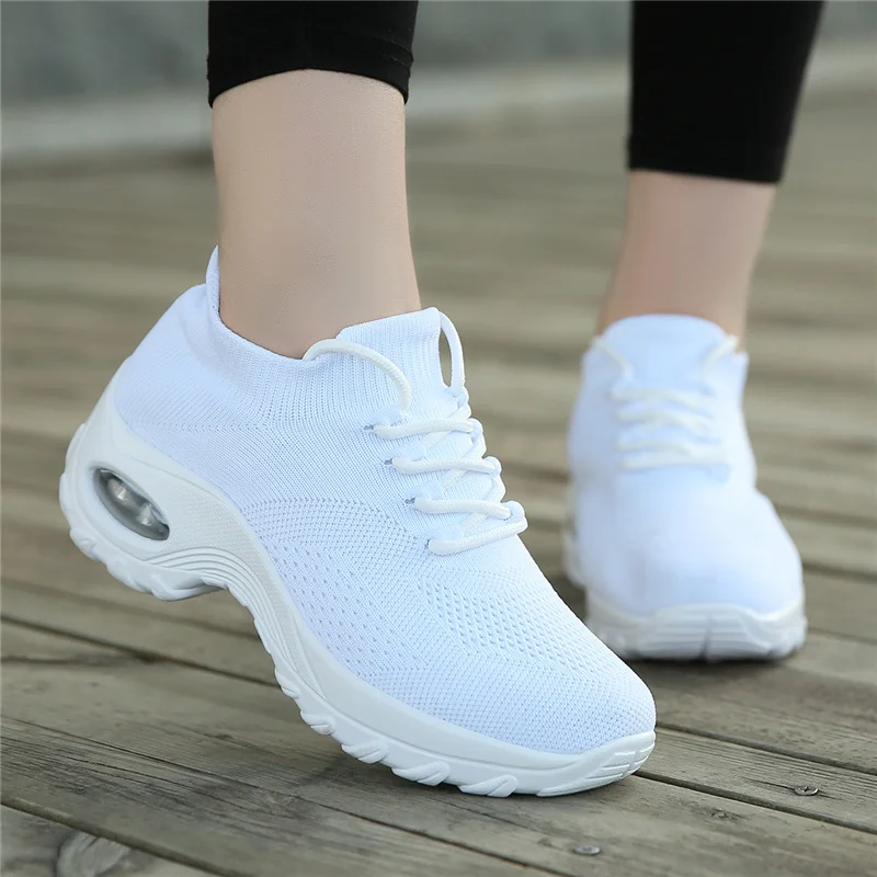 Fashion Women's Shoes Lightweight Cushioning Mesh Spring Women's Sports Shoes Women's Non slip Running Walking Platform Shoes