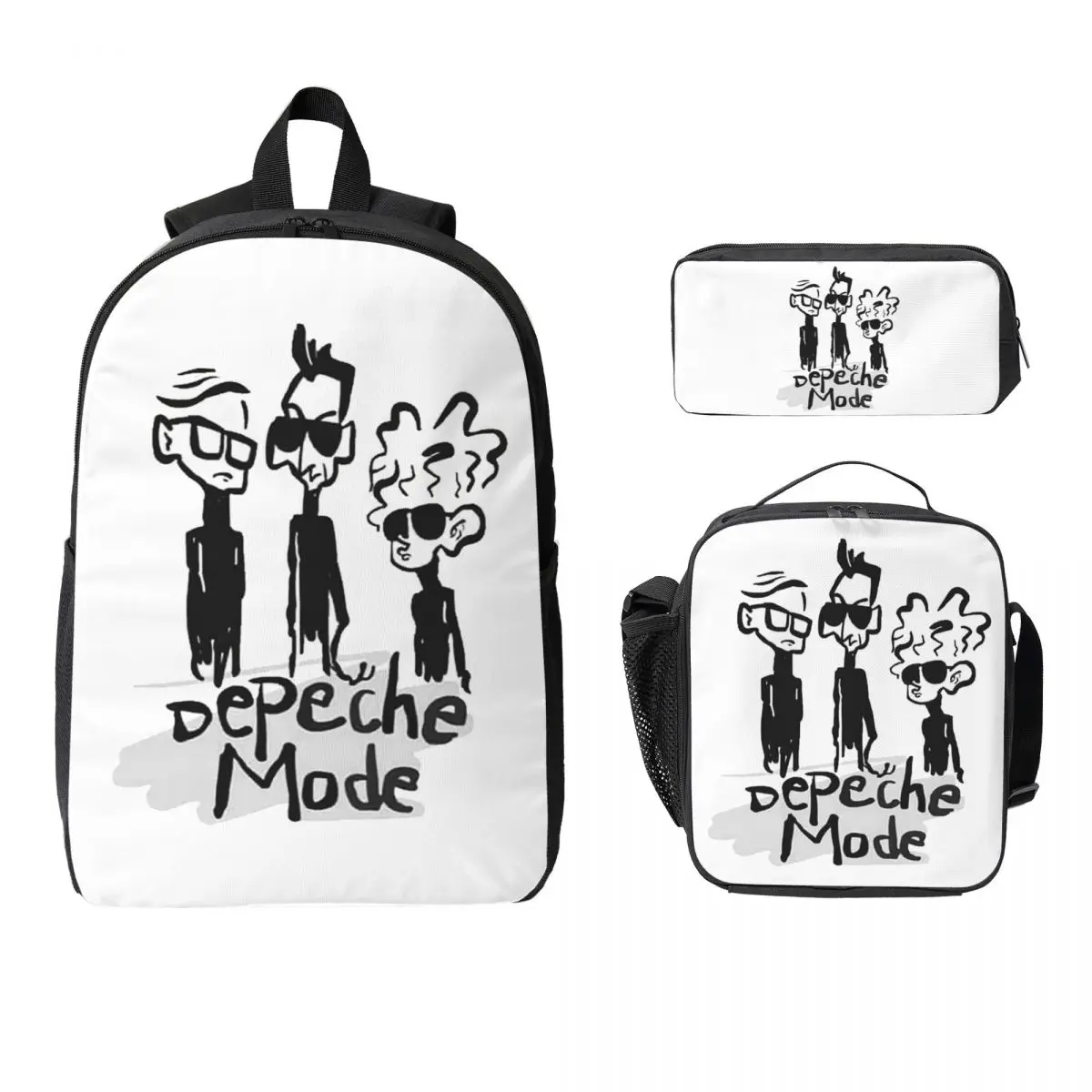 

Kawaii Depeches DM Mode Musician World Tour Backpack BookBag School Bag Computer Shoulder Bags 3ps Lunch Bag Pencil Case