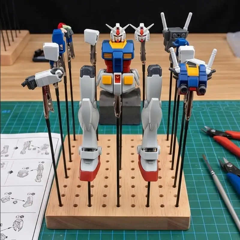 

Wooden Model Painting Stand With Flexible Clips For Figurine And Miniature Figures A2UB