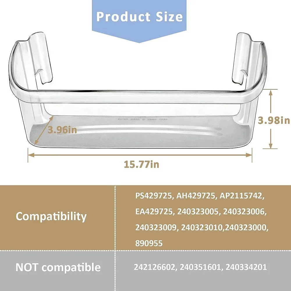 2Pack 240323002 Refrigerator Door Bin Shelf Compatible with Frigidaire&Electrolux AP2115742 AH429725 EA429725 PS429725