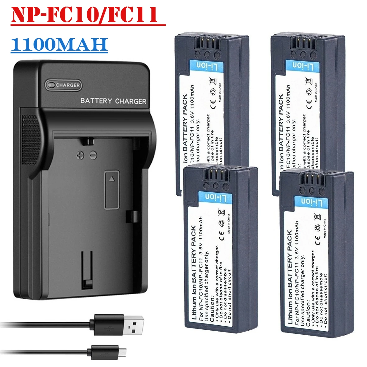 Batería de 1100mAh NP-FC11 NP-FC10 FC11 FC10 para cámara Sony Cyber-shot DSC-P10 P12 P2 P3 P5 P7 P8 P9 V1 F77A FX77 DSC-P10L DSC-P8L