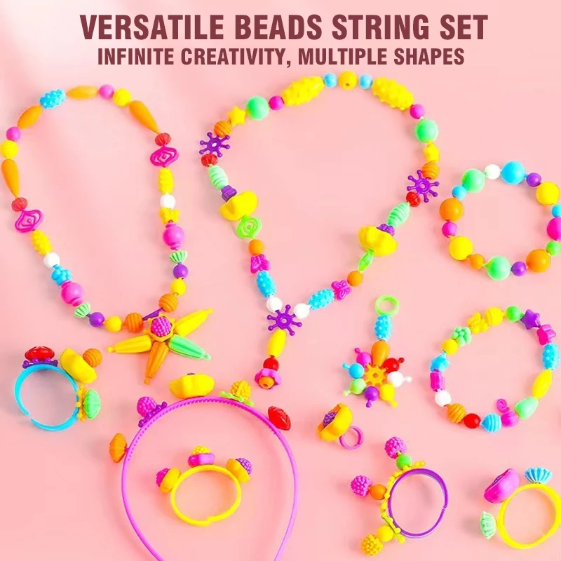 DIY Handmade Bead Necklace Puzzle Toy Unlimited Creative Bead Safety Multifunctional Popular Bead Children's Bead Toy Girl Gifts