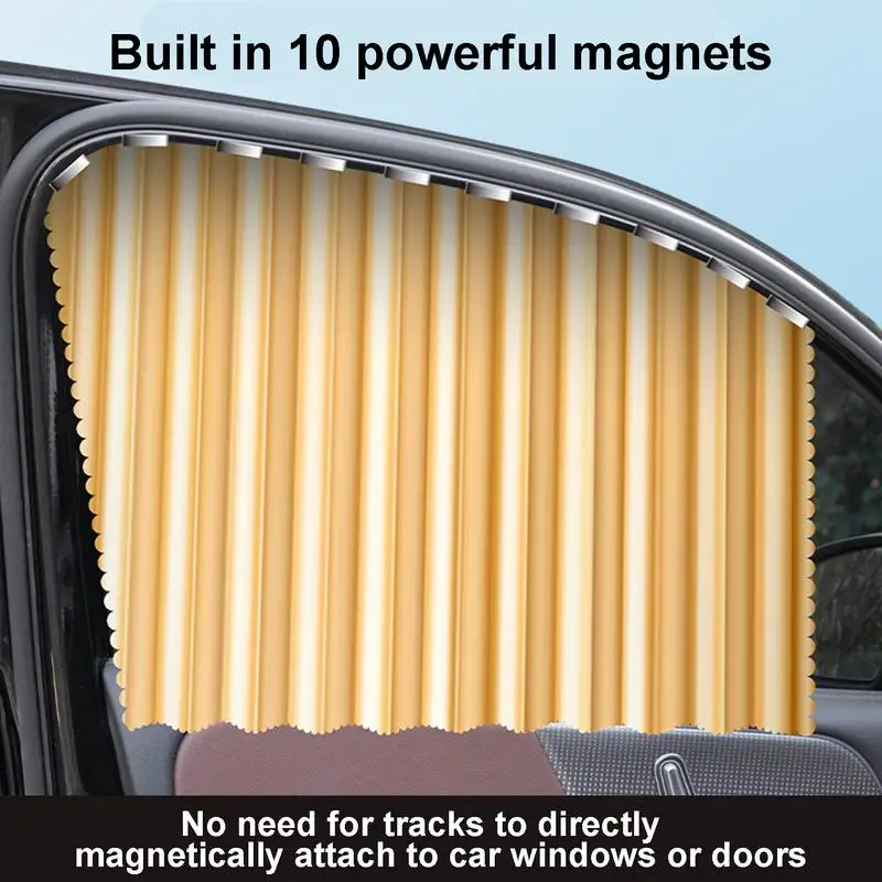 Car Side Window Sun Shade 4pcs Car Sunshades Magnetic Window Drapes Summer Automotive Window Drapes To Block Strong Sunlight And