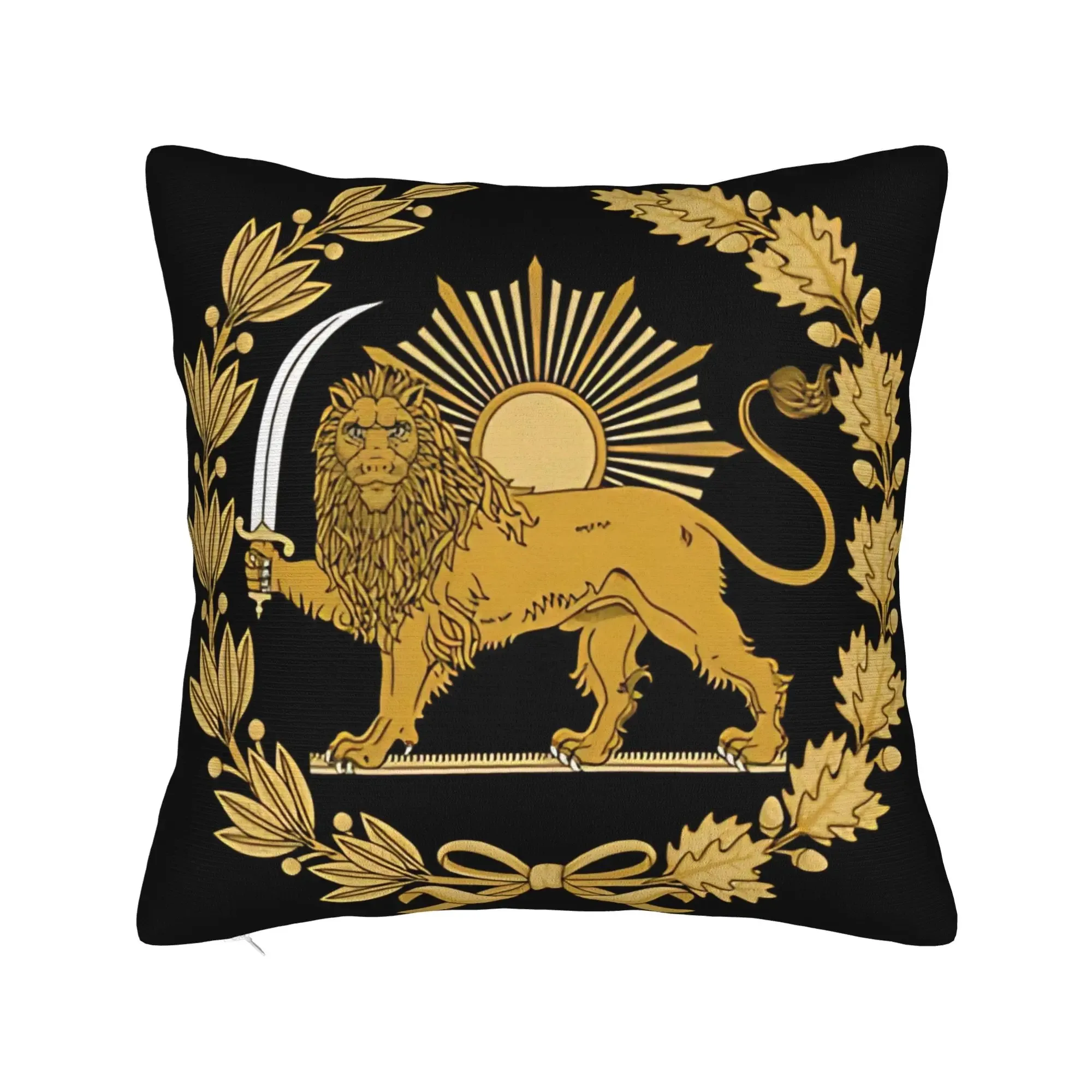 Persian Lion Sun Pillow Cover Double Sided 2D Print Luxurious Stylish Pillow Cover Bedroom Living Room Sofa Regal Accessory Gift