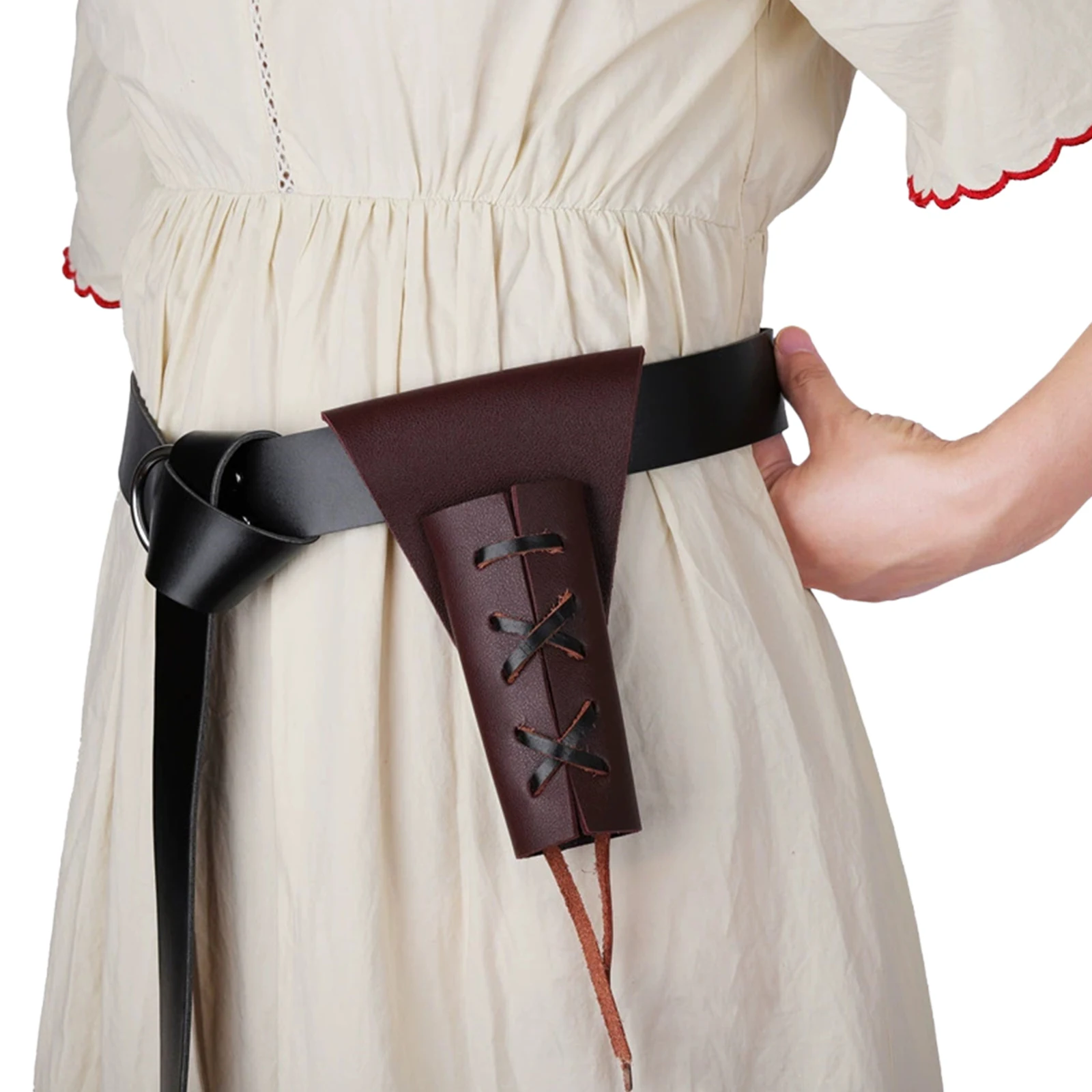 Держатель для кинджала, кобура для меча из искусственной кожи, регулируемая с аксессуарами для ремня со шнуровкой и аксессуарами в стиле Ренессанс
