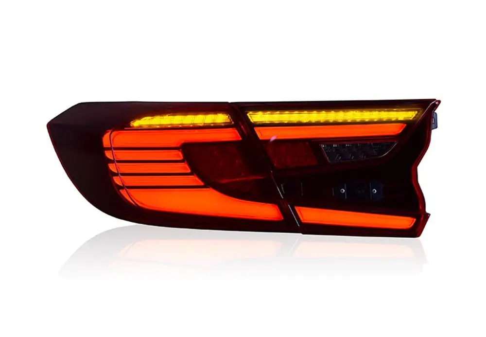 For Honda 10th Generation Accord Tail light Assembly Modification Angel Wing Model LED Running Water Turn Signal Light