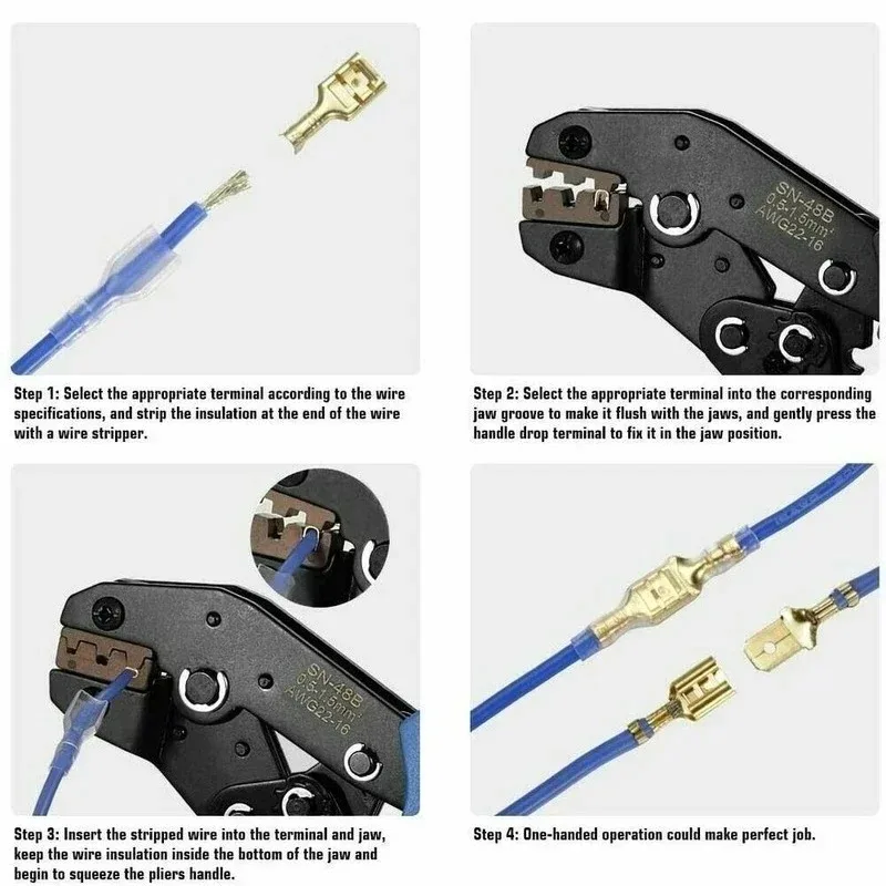 Quick Splice Stecker und Buchse Wire Spade Connector Crimp Sortiment Kit Golden Isolating Sleeve Electric Terminal Connector – Detail 4