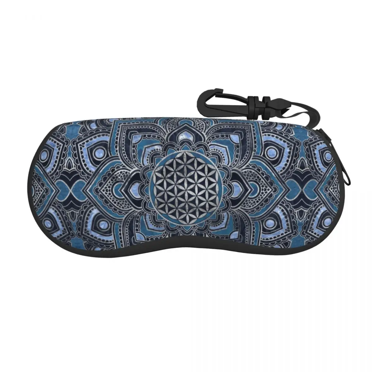 Custom Flower Of Life In Lotus Mandala Glasses Case Stylish Zen Yoga Meditation Shell Eyeglasses Case Sunglasses Box