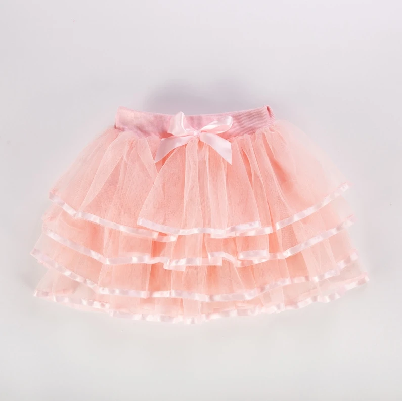 3-12Y สาว Tutu กระโปรงฉัตร Ruffled ตาข่าย Puffy Drape Hem Bow เอวยางยืดเต้นรํากระโปรงสั้นเครื่องแต่งกาย