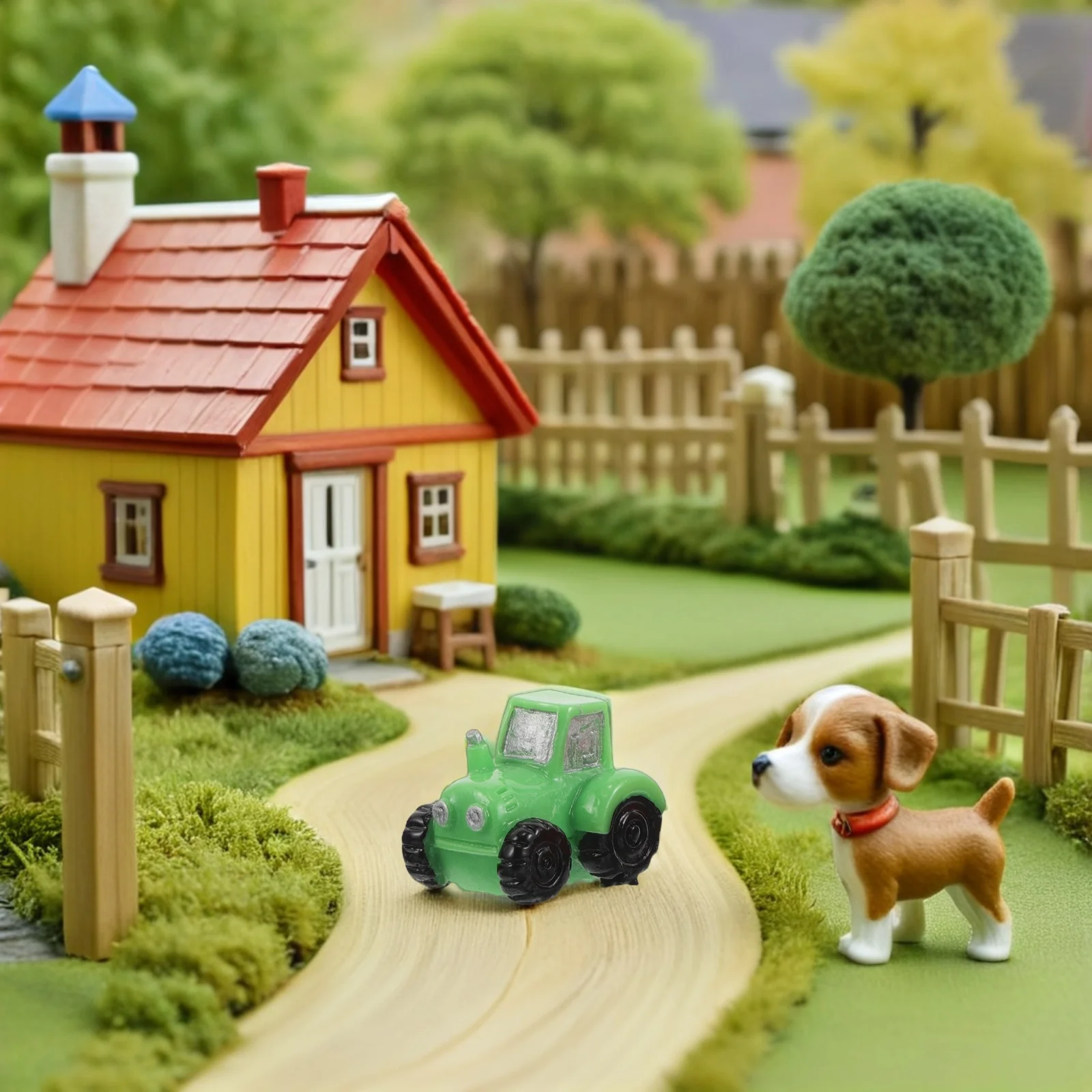 12 szt. Mini Traktory z Żywicy Dekoracje Mikro Krajobraz Modele Realistyczny Design Trwały Materiał Wszechstronne Zastosowanie Kolekcjonerskie Wróżki