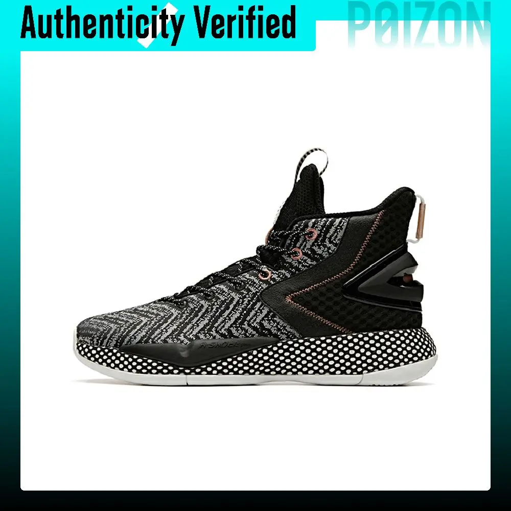 Anta Quick Battle 3 Cushioning Thermal High top Basketball Shoes Men's Black White 11941606-5