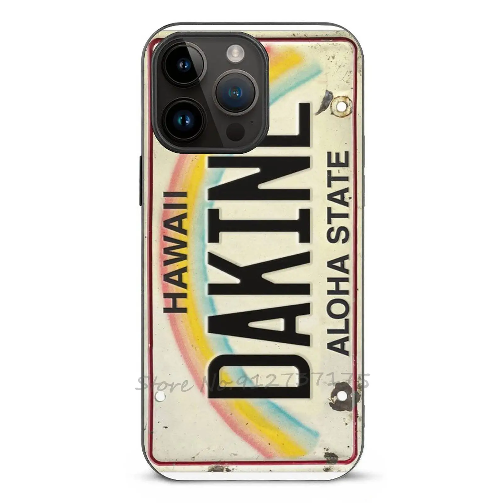 Vintage Hawaii License Plate Dakine Fashion Tempered Glass Case For Apple Iphone 16 15 14 13 12 11 Plus Pro Max Mini Xr 7 8