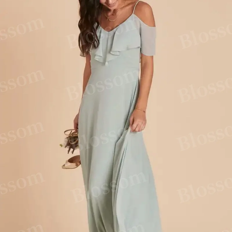 

Plain bridesmaid dress Halter off-the-shoulder Evening dress tulle high slit dress Cocktail dress Pleated party dress