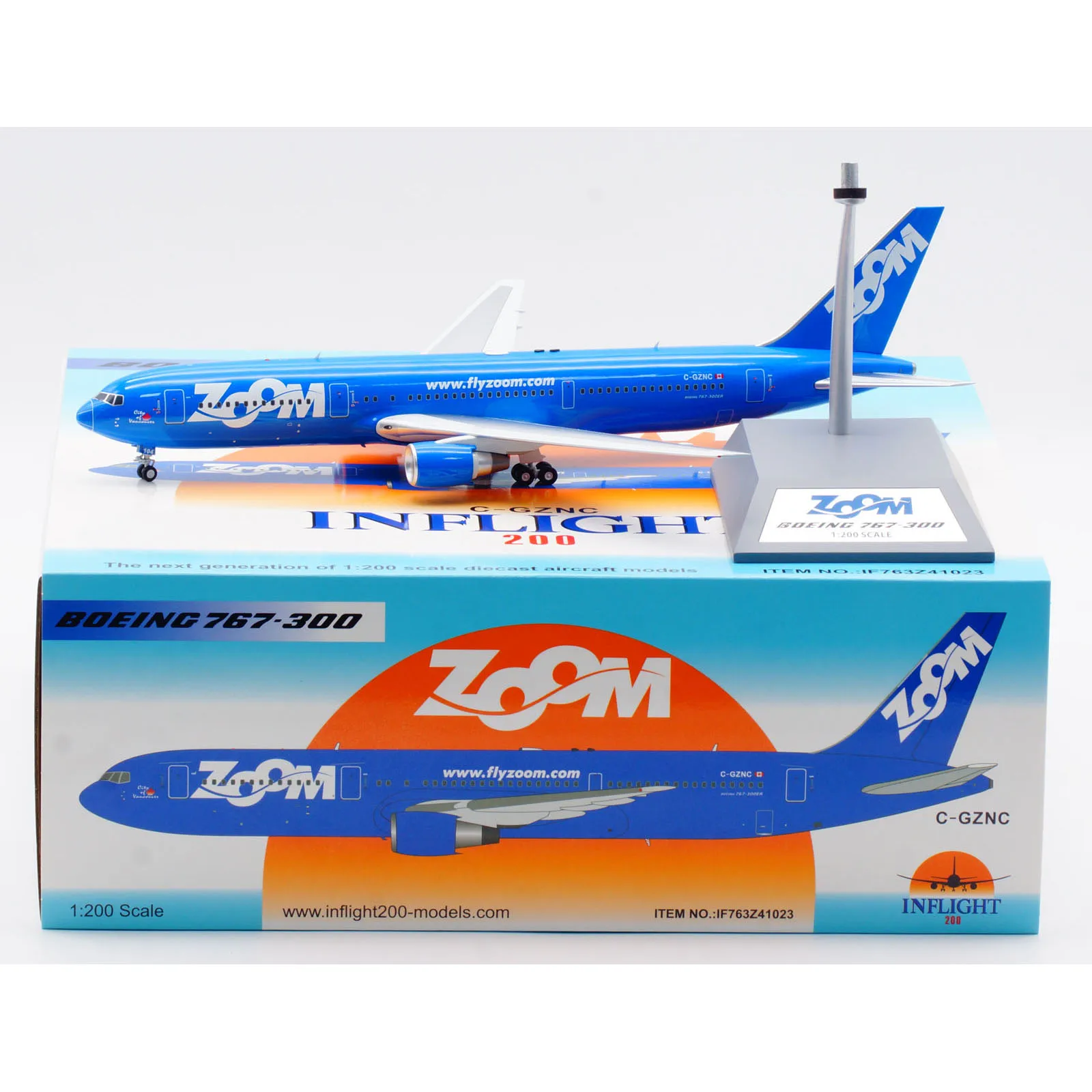 

IF763Z41023 Alloy Collectible Plane Gift INFLIGHT 1:200 Zoom Airlines Boeing B767-300ER Diecast Aircraft Jet Model C-GZNC