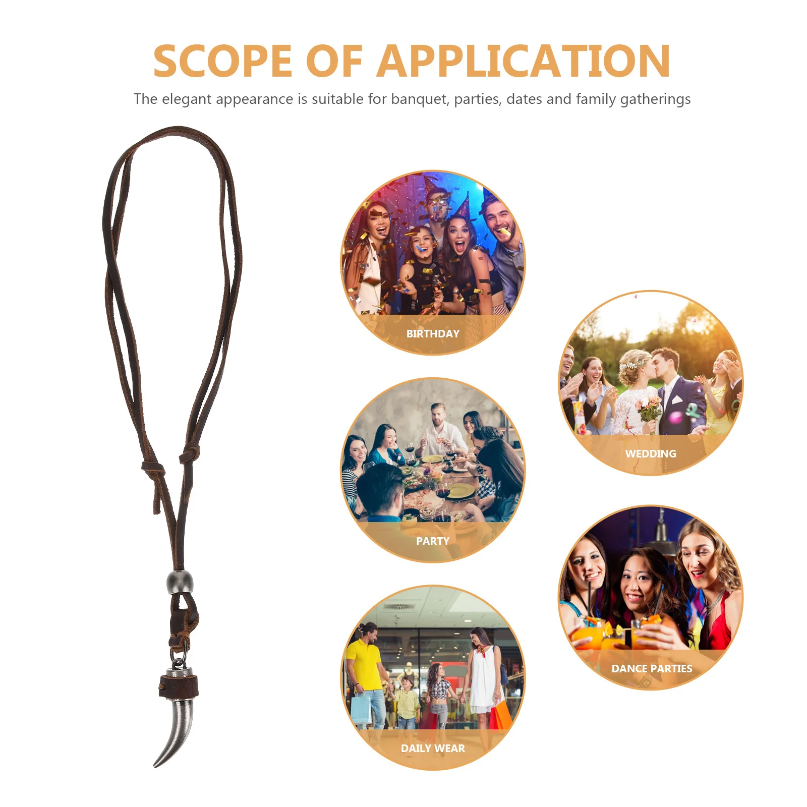 

Men Wolf Necklace Rope Viking Jewelry Unique Design Cool Pendant Necklace for Valentine Christmas Party