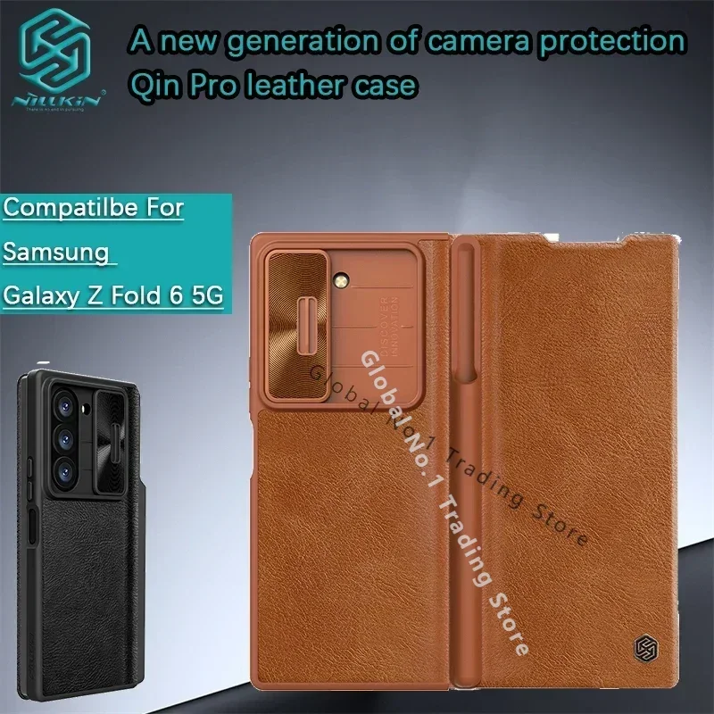 

For Samsung Galaxy Z Fold 6 Case Nillkin Qin Pro leather Flip case sliding phone case shell