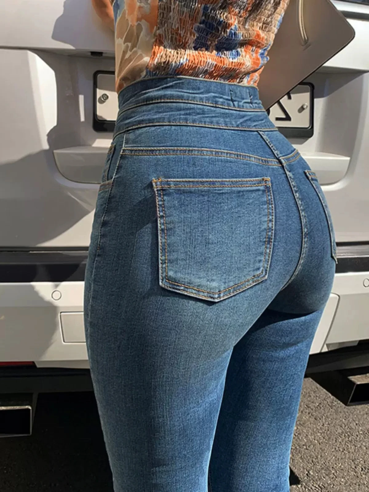 

Узкие джинсы для женщин, эластичные отбеленные брюки-карандаш на пуговицах с высокой талией, офисная женская рабочая одежда, прямые джинсовые брюки