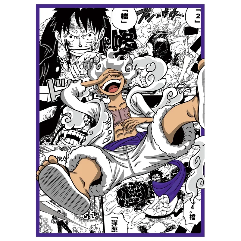 Penutup pelindung kartu Luffy, 60 buah/set 66x91mm Diy satu buah lengan kartu Luffy PTCG OPCG warna kartu Flash Cover pelindung Koleksi Kartu Anime hadiah mainan