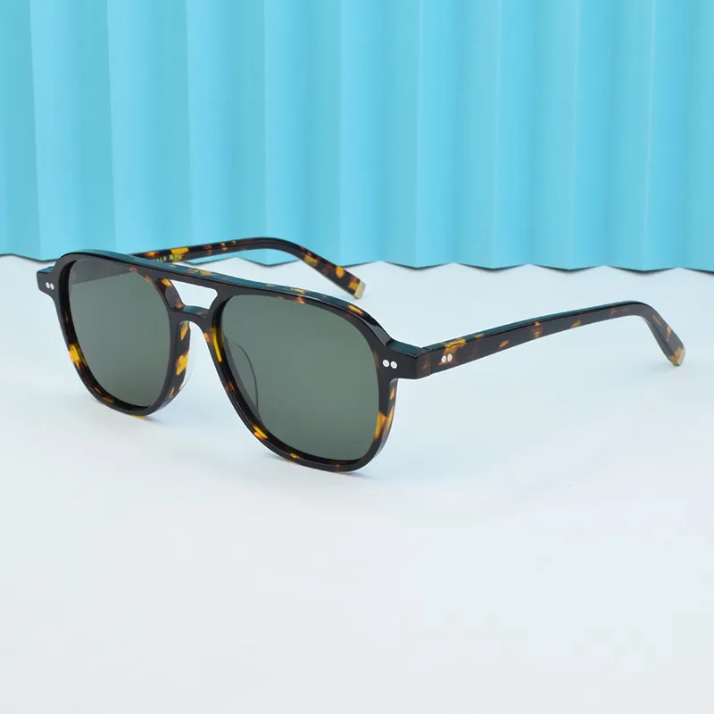ROGBAE Vintage Acetate Sunglasses Men BJORN High Quality Retro Designer UV400 Sun glasses Women Handmade Luxury Brand Sunglass