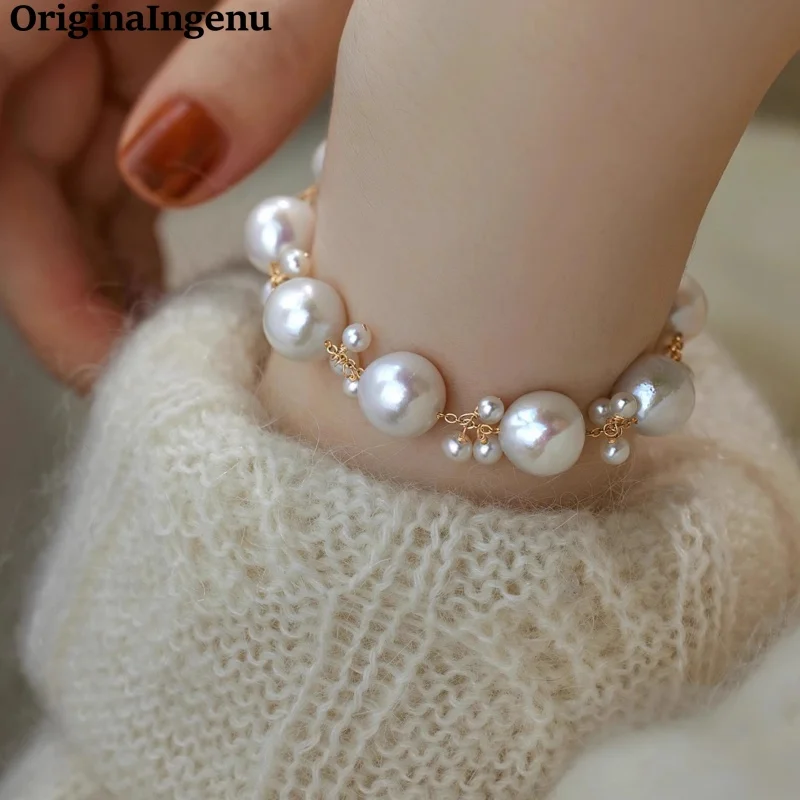 

10MM Natural Pearl Bracelet Handmade 14K Gold Filled Bracelet Waterproof Tarnish Resistant Jewelry Boho Bracelet Gift for Women
