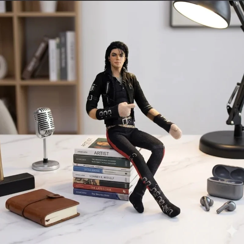 Michael Jackson Biegbare Plüschpuppe mit integriertem Eisendrahtrahmen, bewegliche abstrakte Rat-Jerky-Figur, Fan-Support-Spielzeug, Deko-Geschenk – Detail 10