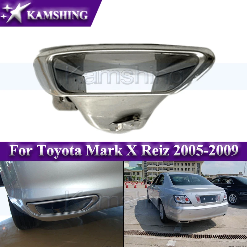 

Kamshing Rear Bumper Muffler Trim Cover For Toyota Mark X Reiz 2005-2009 Rear Exhaust Pipe Frame Rear Exhaust End